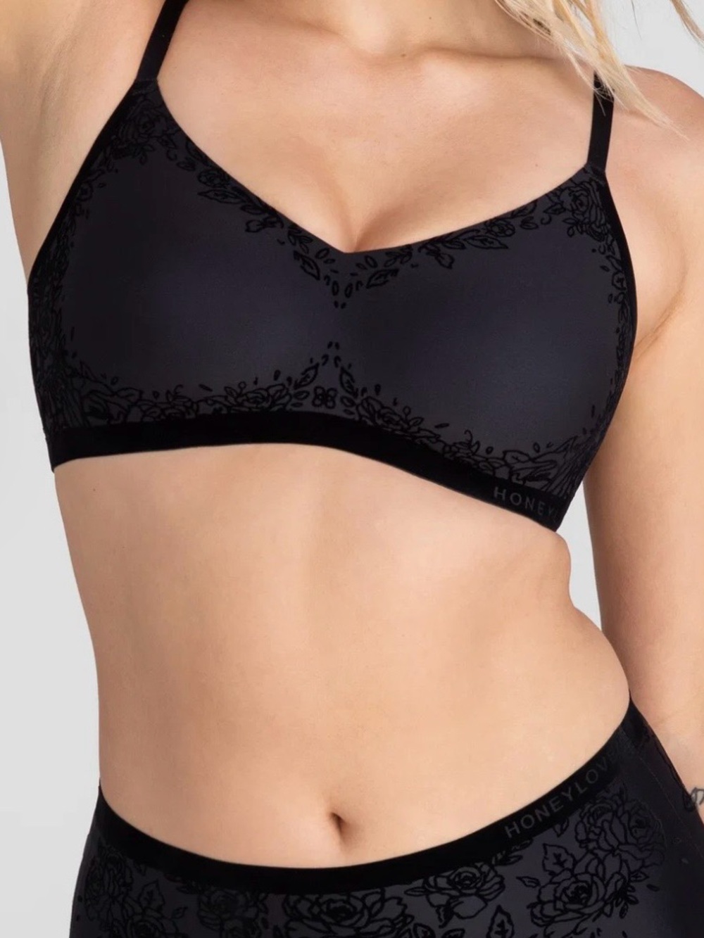 Honeylove Silhouette Roses Bra vamp